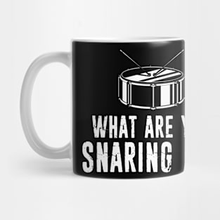 Drummer Funny Drummer Gift - What Are You Snaring At? Distressed Design Mug